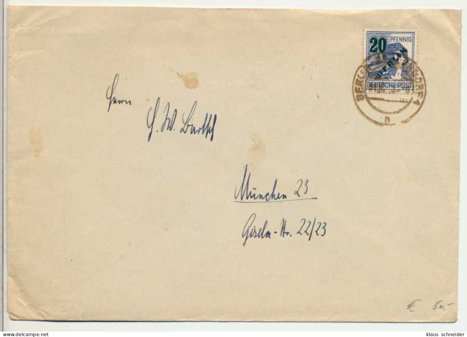 BERLIN 1949 Nr 66 BRIEF EF X3FDCEE - Lettres & Documents