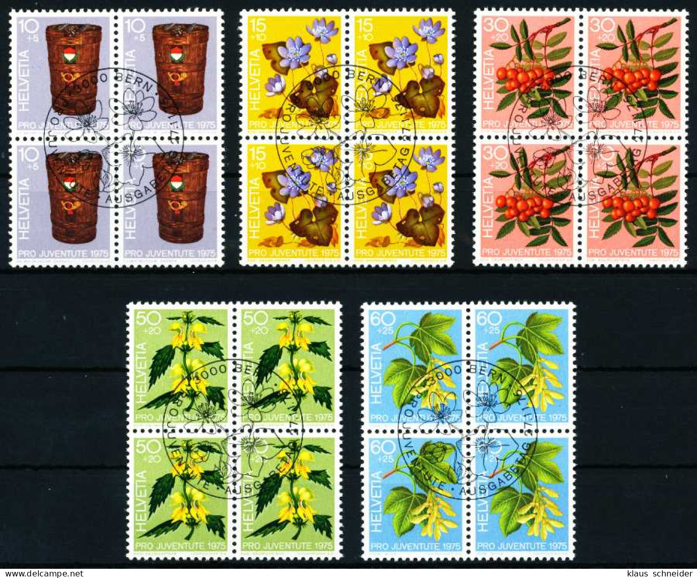 SCHWEIZ PRO JUVENTUTE Nr 1062 VB-1066 VB ZENTR- X54B8D2 - Used Stamps