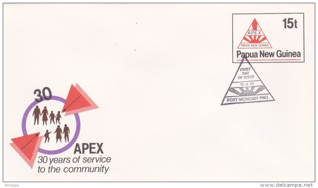 Papua New Guinea 1987 Apex Pre Stamped Envelope No 010 FDC - Papouasie-Nouvelle-Guinée