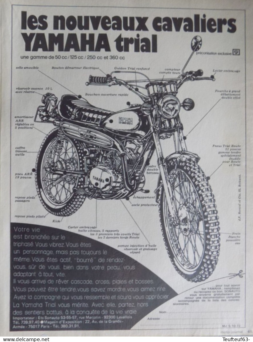 Publicité De Presse ; Moto Yamaha Trial - Advertising