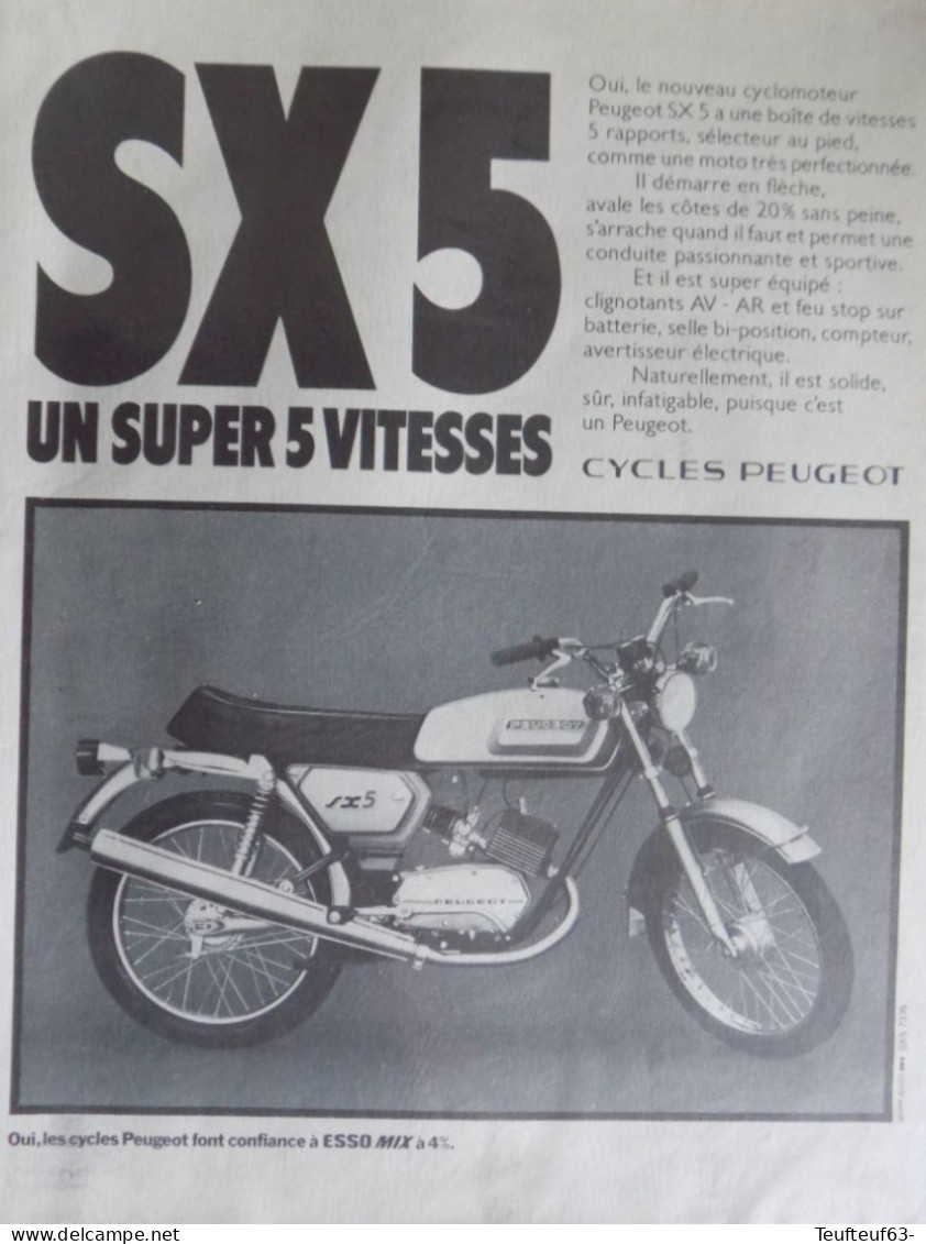 Publicité De Presse ; Moto Peugeot SX5 - Reclame