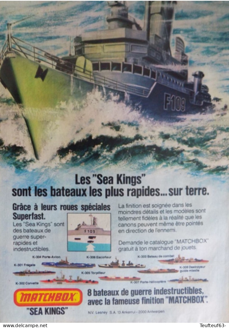 Publicité De Presse ; Jouets Matchbox " Sea Kings " - Advertising
