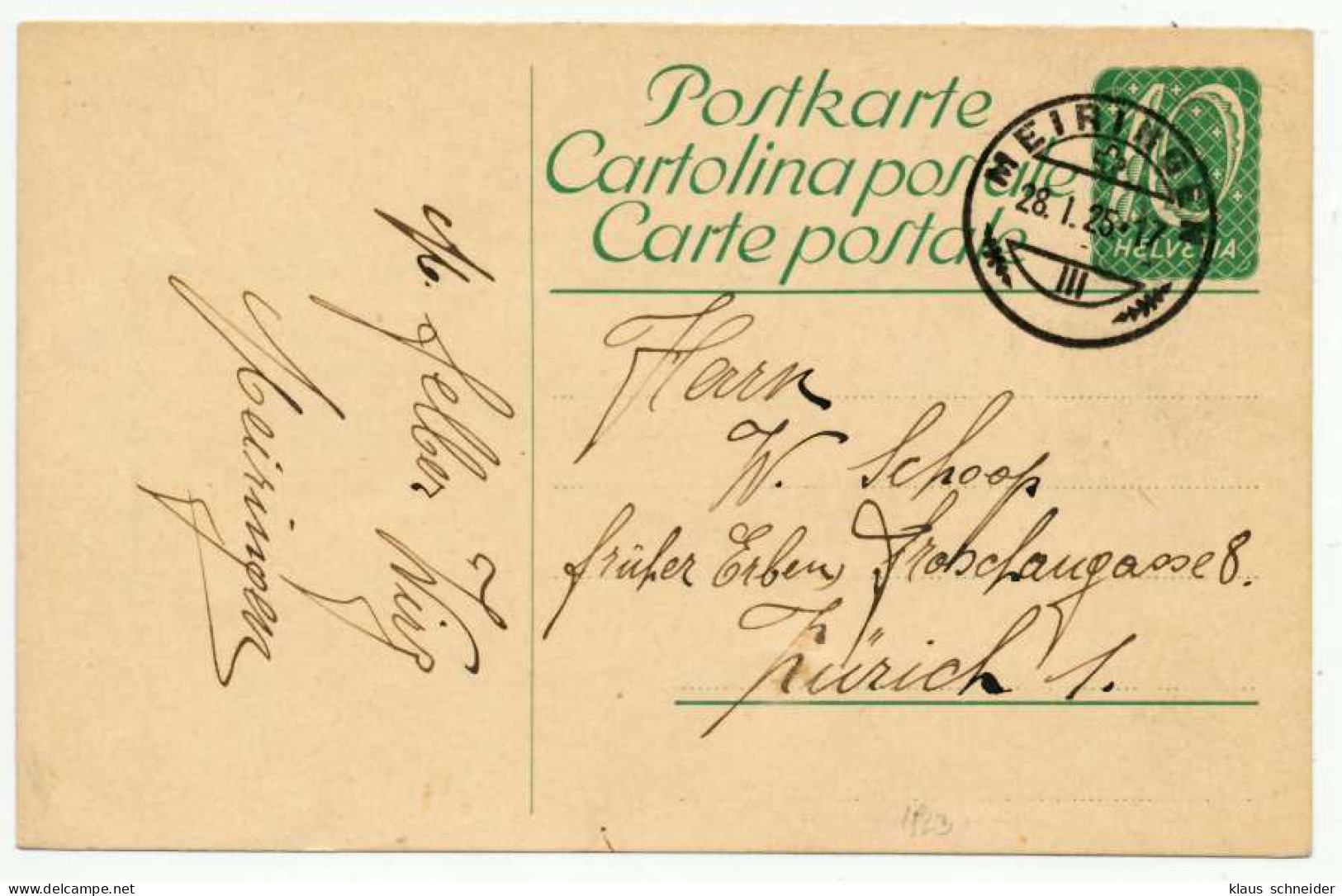 SCHWEIZ POSTKARTE ZEITRAUM 1923 31 X6DF846 - Stamped Stationery