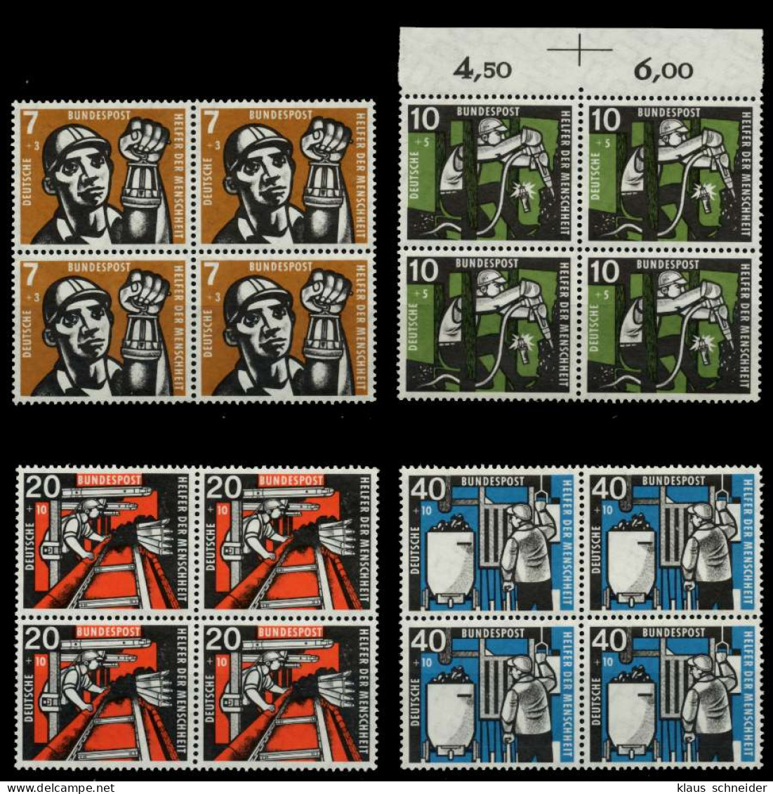 BRD 1957 Nr 270-273 Postfrisch VIERERBLOCK X747F32 - Unused Stamps