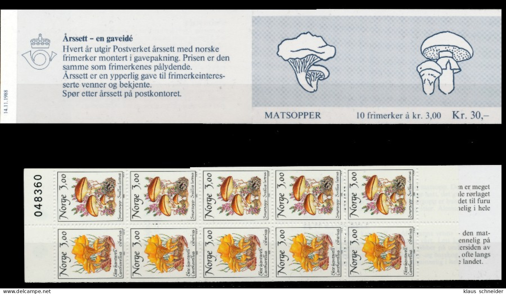 NORWEGEN MARKENHEFT Nr MH 13 Postfrisch S033A66 - Postzegelboekjes