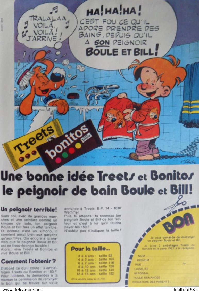 Publicité De Presse ; Chocolats Bonitos Avec Boule Et Bill - Publicités