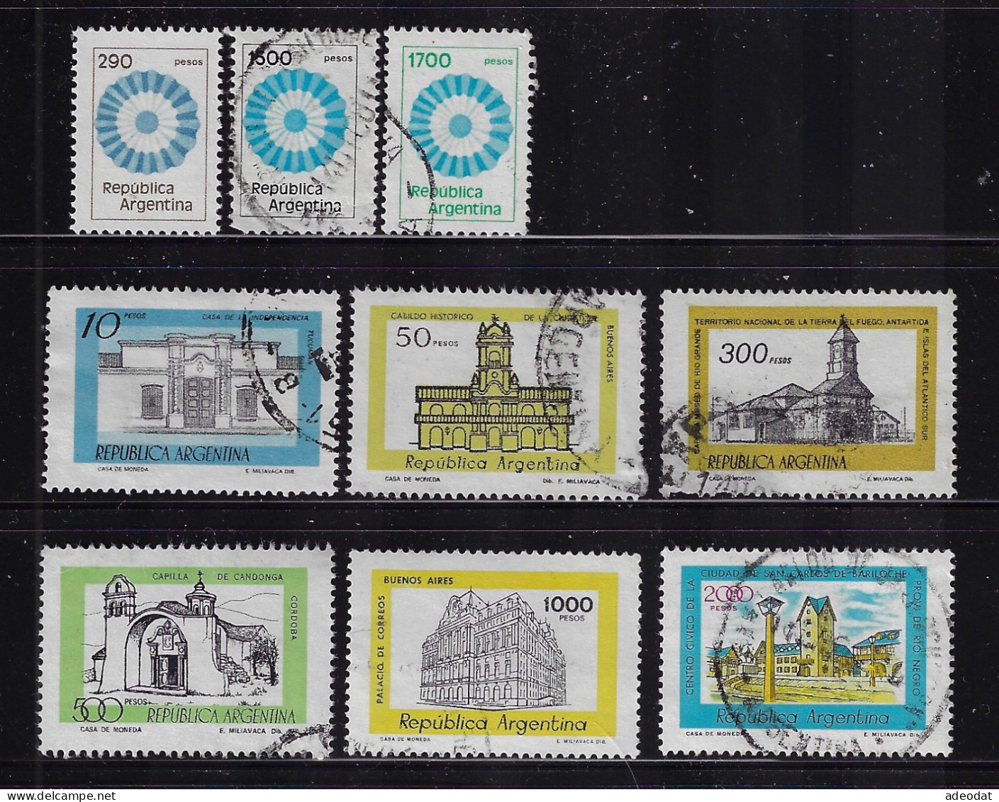 ARGENTINA  1977-78  SCOTT #1161...1178,1209...1218  9 STAMPS  USED - Used Stamps