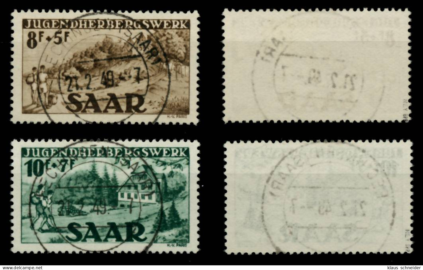 SAARLAND 1949 Nr 262-263 Zentrisch Gestempelt Gepr. X6AD0A2 - Used Stamps