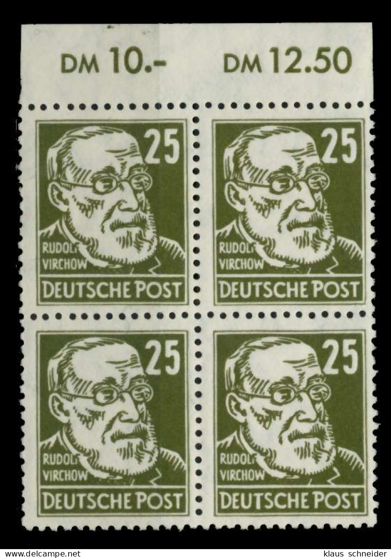 DDR 1952 Nr 334zXI Postfrisch VIERERBLOCK Gepr. X71378E - Unused Stamps