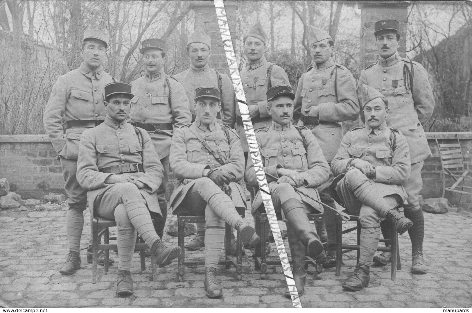 1918-1919 / CARTE PHOTO / 14e RI ( TOULOUSE ) / MITRAILLEURS / REGIMENT D'INFANTERIE / POILUS / 283e RI  SAINT GAUDENS - Krieg, Militär