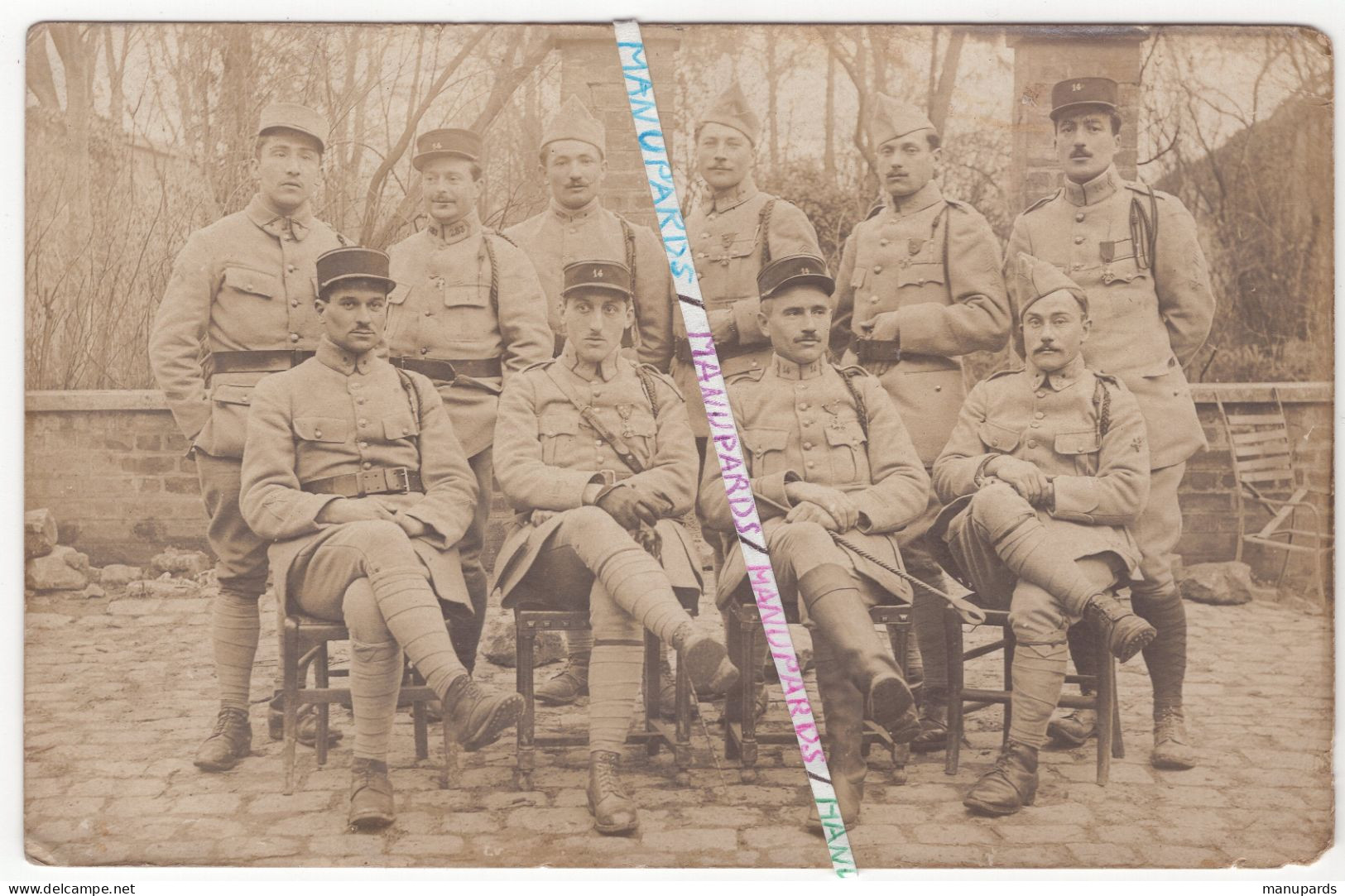 1918-1919 / CARTE PHOTO / 14e RI ( TOULOUSE ) / MITRAILLEURS / REGIMENT D'INFANTERIE / POILUS / 283e RI  SAINT GAUDENS - War, Military