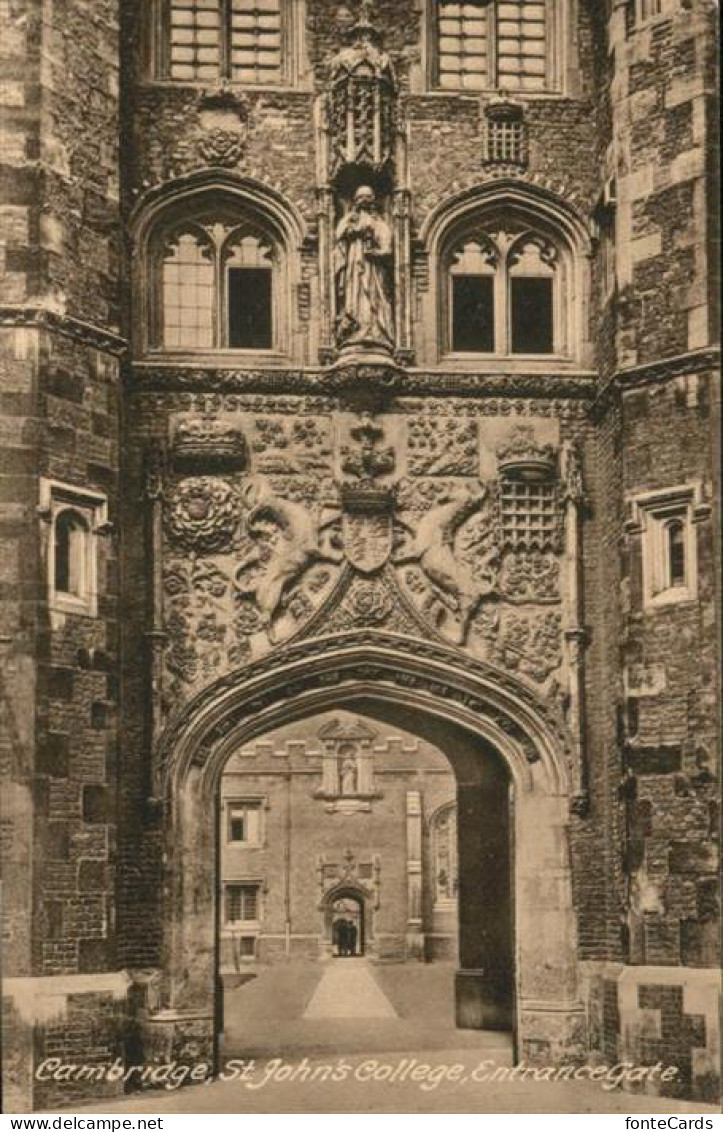 10990272 Cambridge Cambridgeshire St Johns College Entrance Gate Cambridge - Other & Unclassified