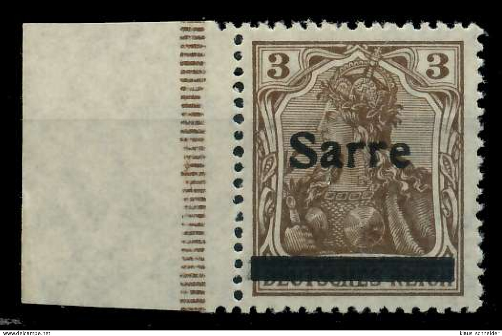 SAARGEBIET GERMANIA Nr 3II Postfrisch ATTEST X7B0EC2 - Unused Stamps