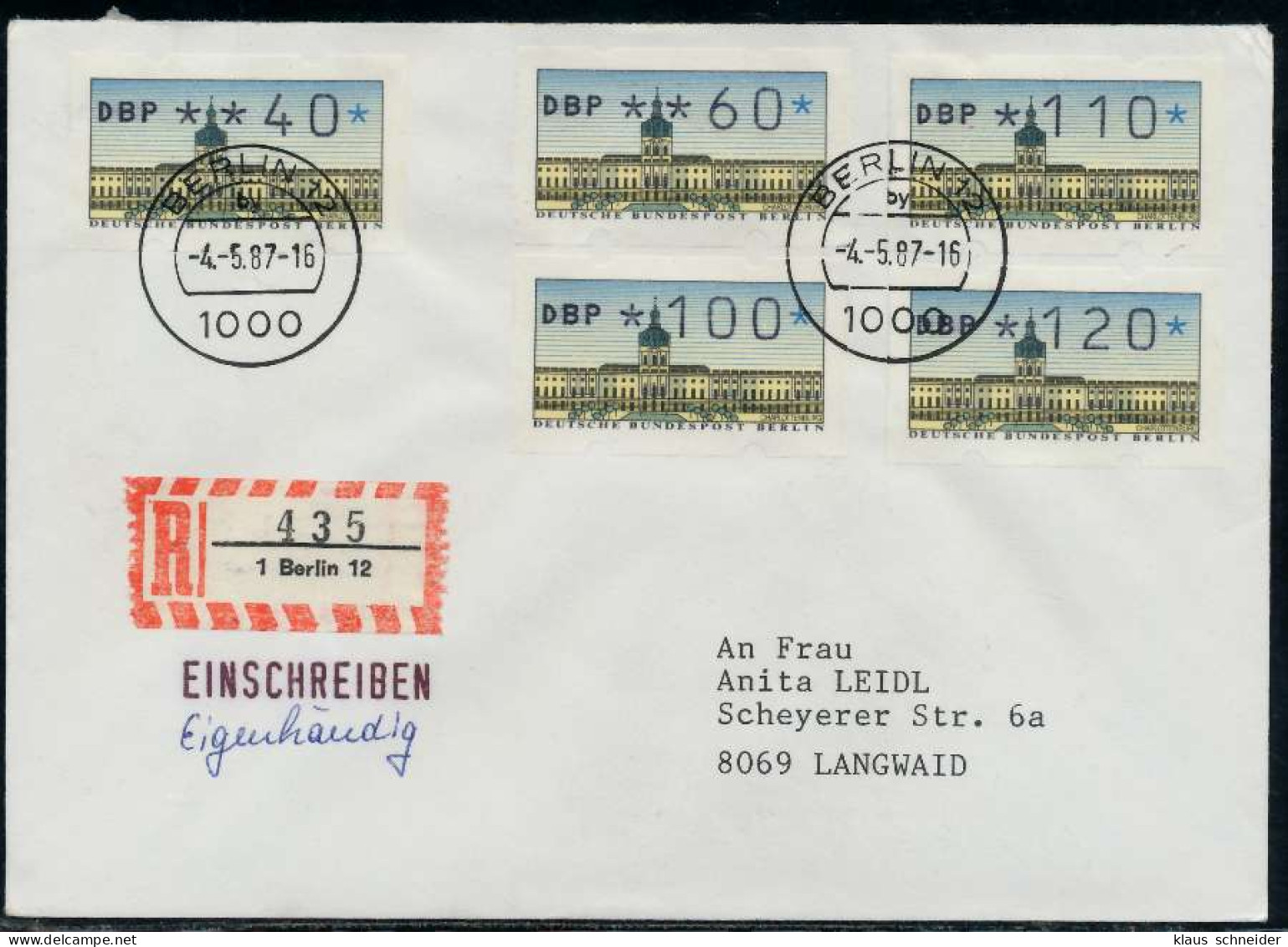 BERLIN ATM Nr VS1-10-300 EST BRIEF FDC X7E4732 - Lettres & Documents