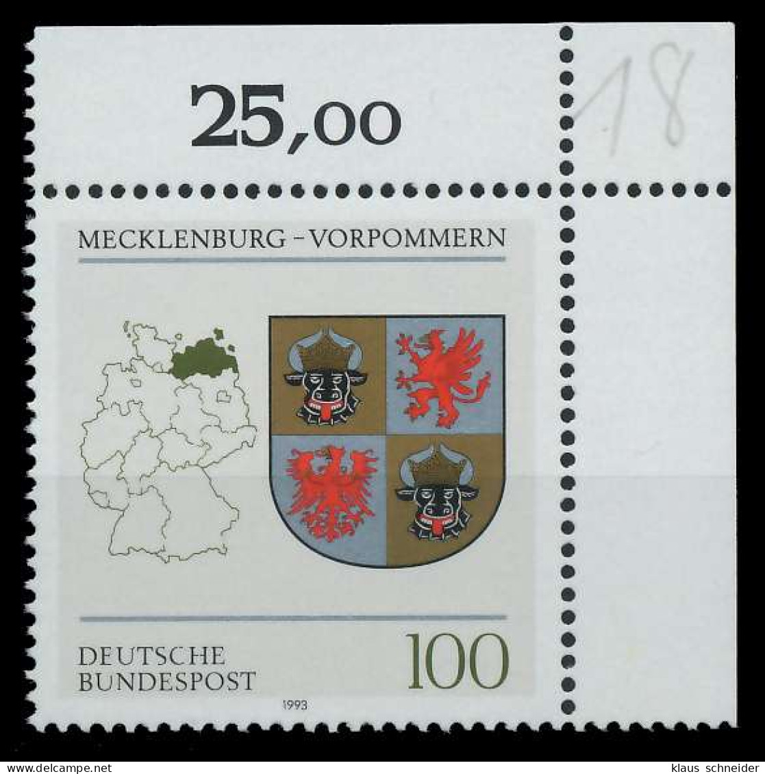 BRD 1993 Nr 1661 Postfrisch ECKE-ORE X7FD06E - Unused Stamps