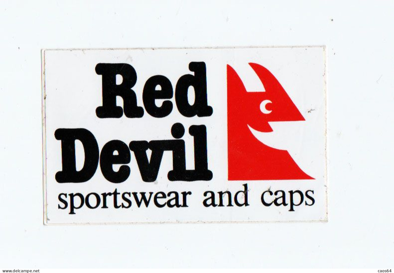 Red Devil Sportswear And Caps   9,5 X 6 Cm  ADESIVO STICKER  NEW ORIGINAL - Aufkleber