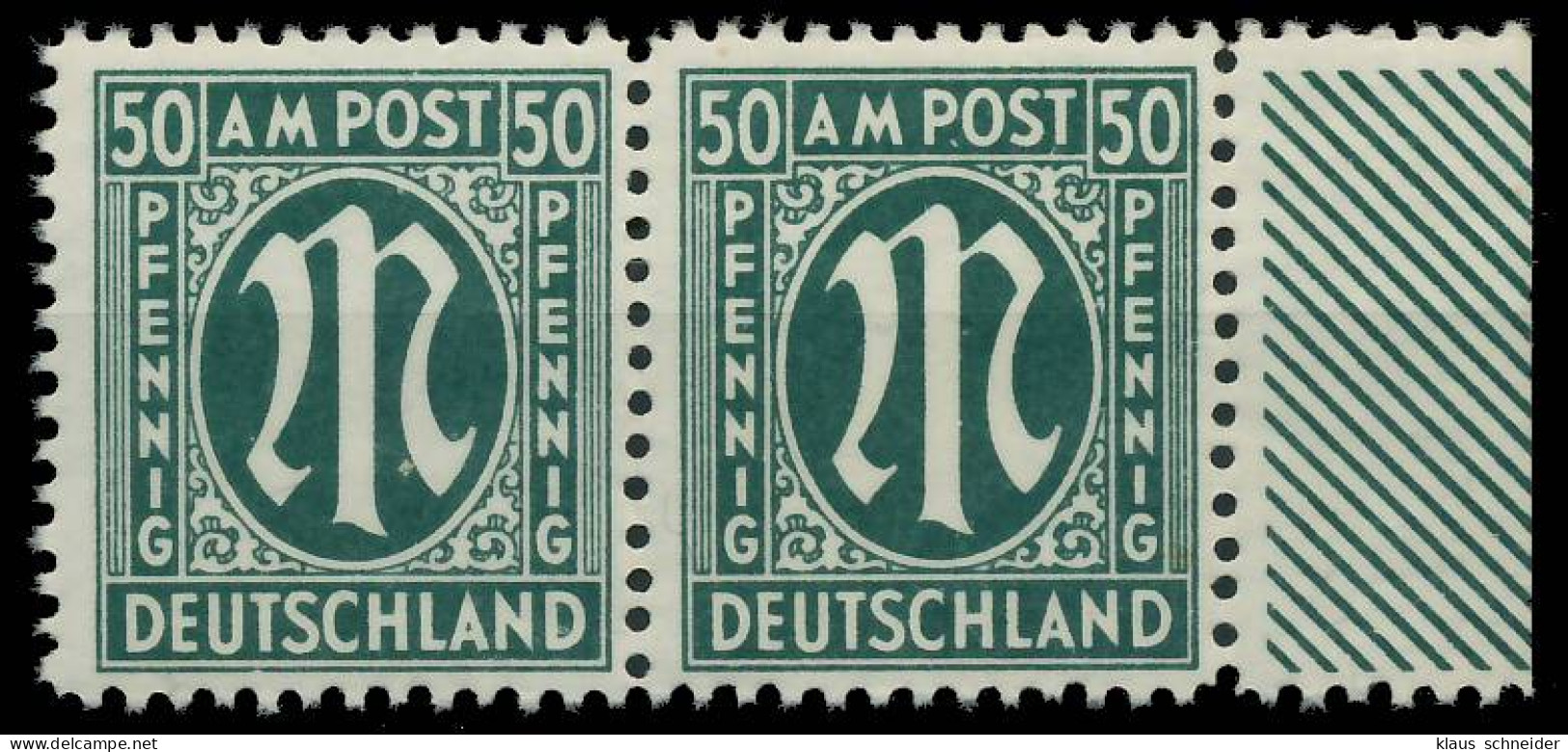 BIZONE AM-POST Nr 32bAz Postfrisch WAAGR PAAR SRA X81E4DA - Mint