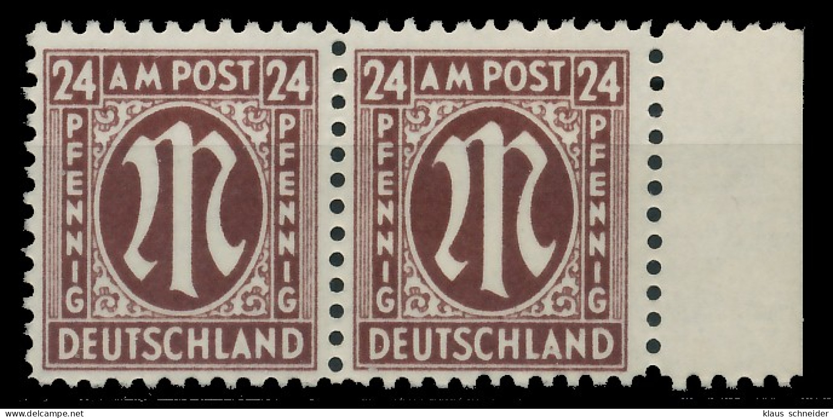 BIZONE AM-POST Nr 27Az Postfrisch WAAGR PAAR X81E5A6 - Nuevos