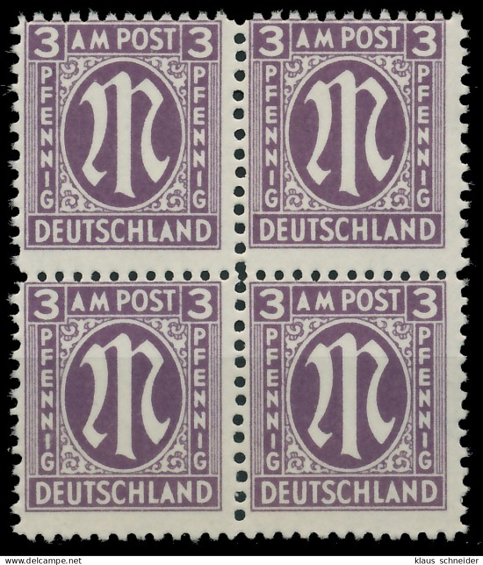 BIZONE AM-POST Nr 17aCz Postfrisch VIERERBLOCK X81E716 - Mint