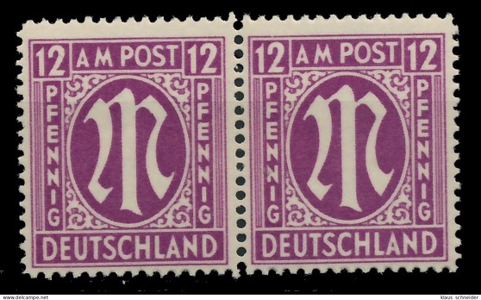 BIZONE AM-POST Nr 15bBy Postfrisch WAAGR PAAR X81E99E - Neufs