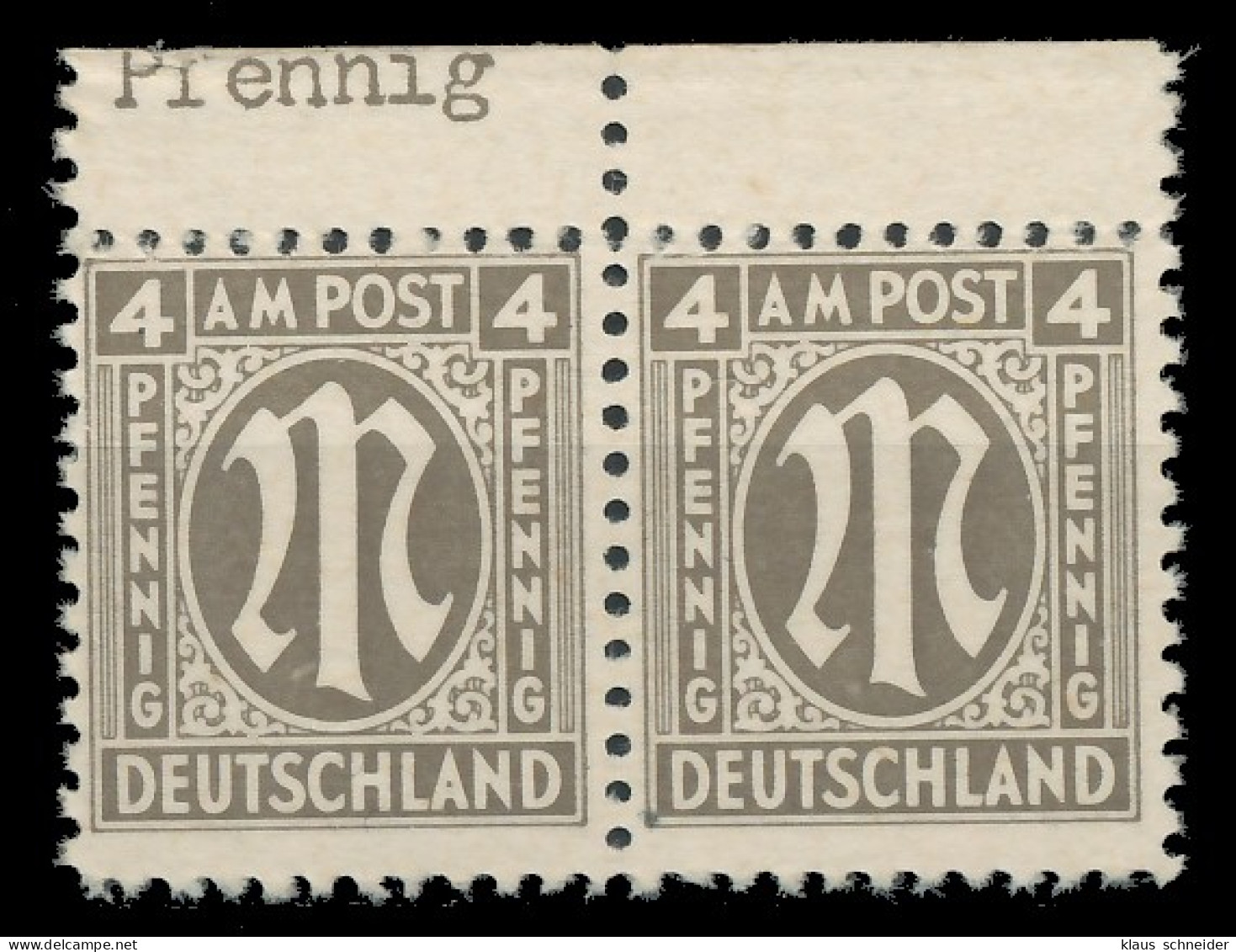 BIZONE AM-POST Nr 2z Postfrisch WAAGR PAAR ORA X81EA46 - Mint