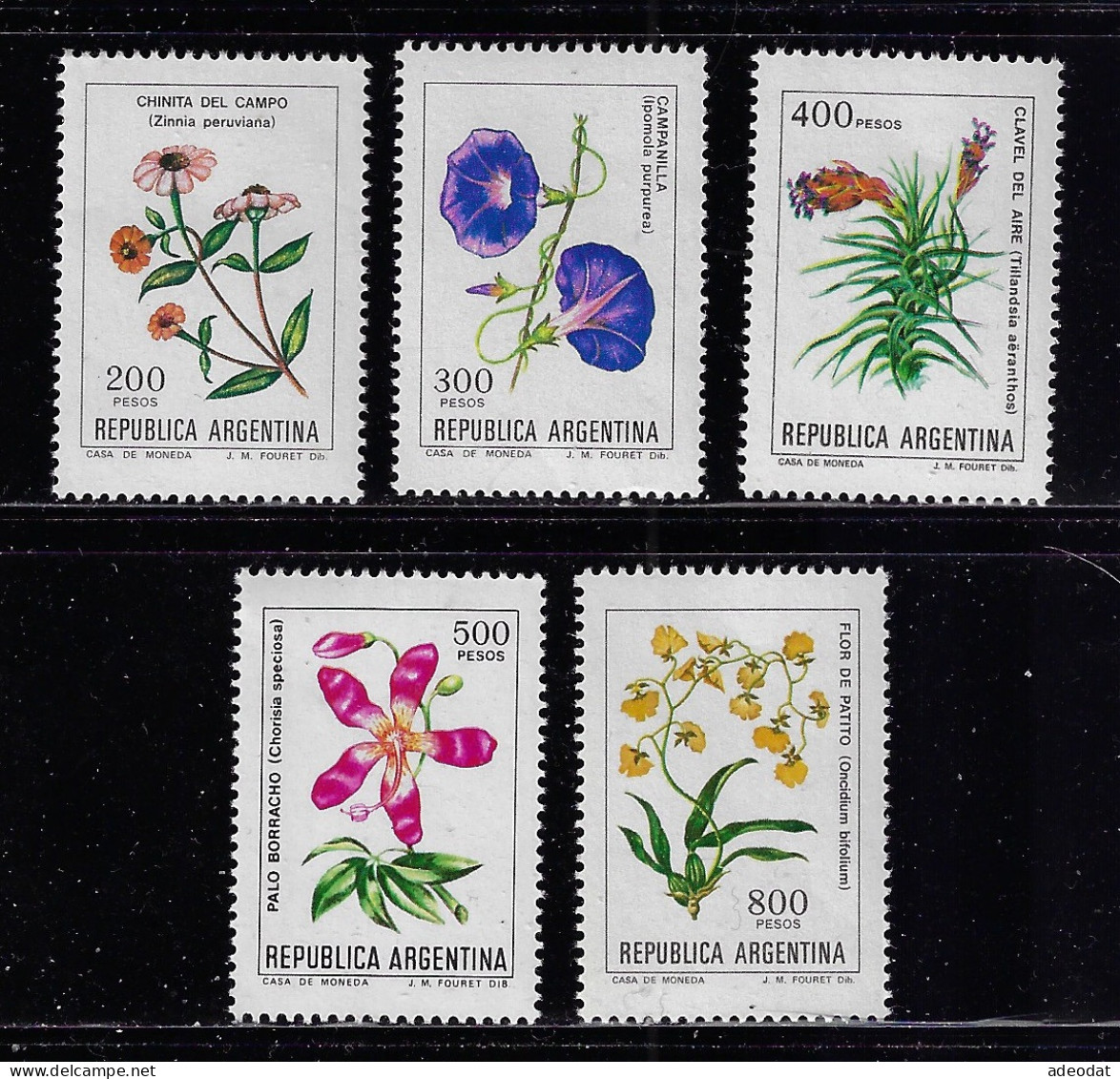 ARGENTINA 1982  SCOTT #1344-1348  MH - Unused Stamps