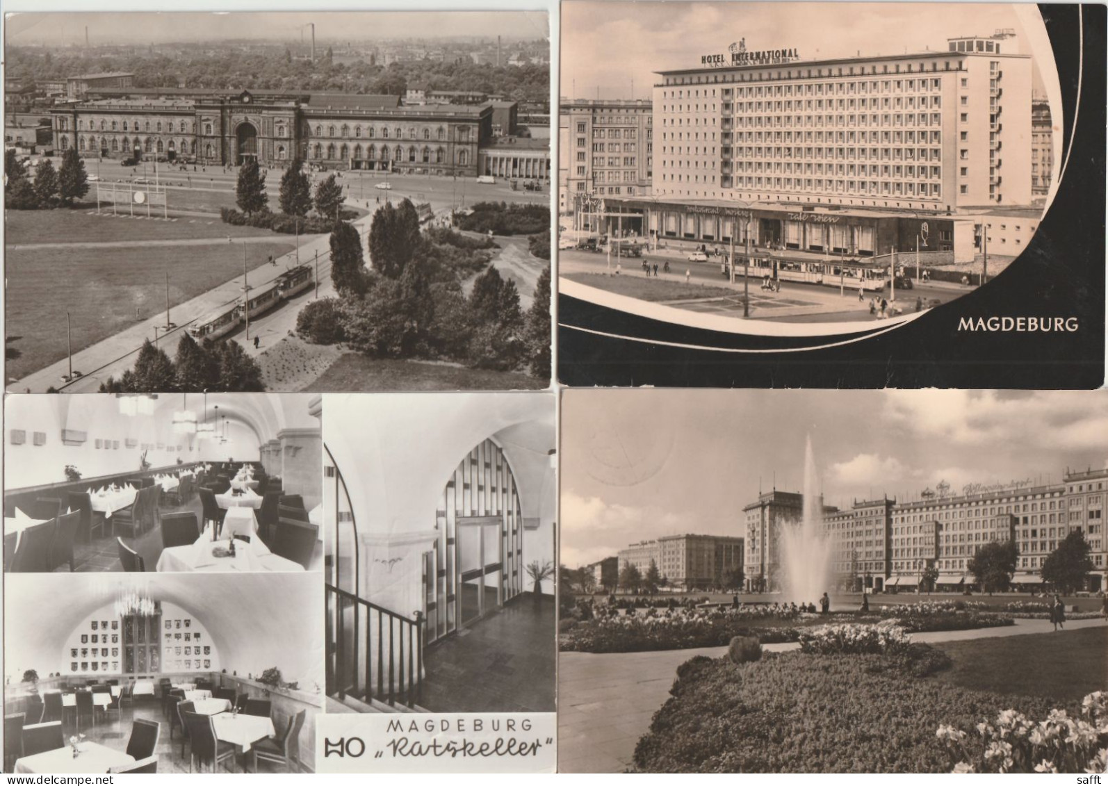 Lot Mit 4 Ansichtskarten Magdeburg, DDR-Zeit, U.a. Hauptbahnhof - Magdeburg