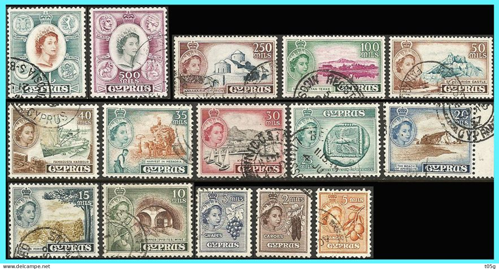 CYPRUS- GREECE- GRECE- HELLAS 1955:  Compl Set  Used - Used Stamps