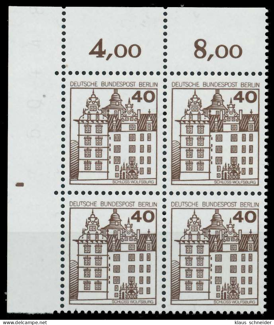 BERLIN DS BURGEN U. SCHLÖSSER Nr 614 Postfrisch VIERERB X90ED36 - Unused Stamps
