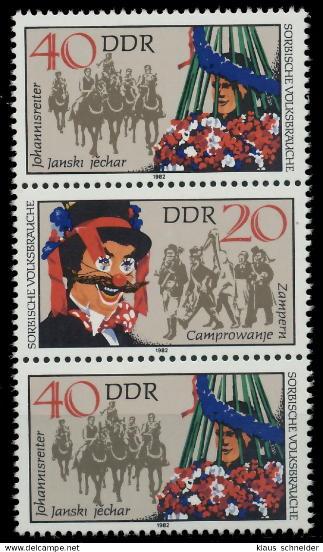DDR ZUSAMMENDRUCK Nr SZd 252 Postfrisch 3ER STR X02068E - Zusammendrucke