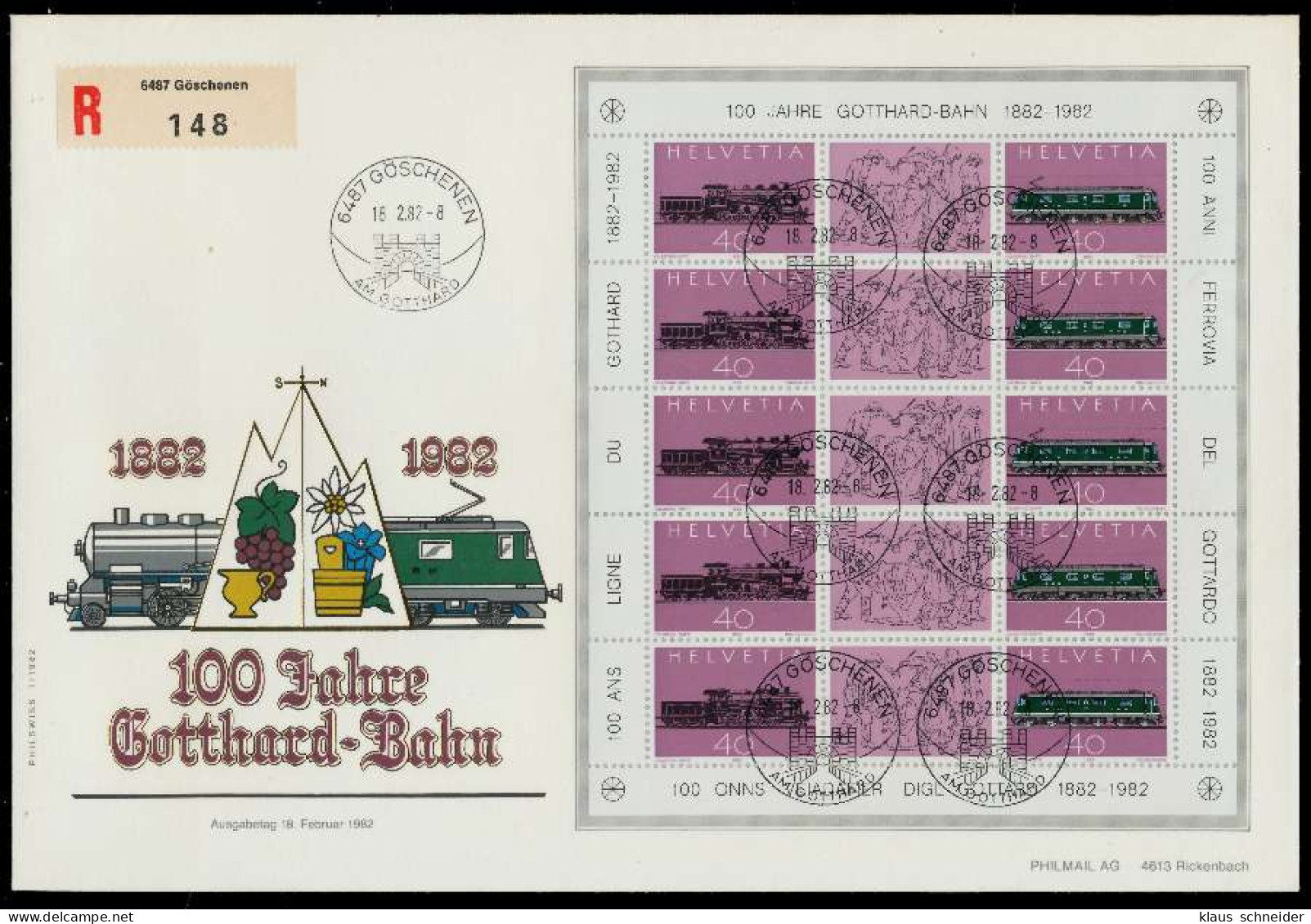 SCHWEIZ BLOCK KLEINBOGEN 1980-1989 Nr 1214-1215 X0263AE - Blocks & Sheetlets & Panes
