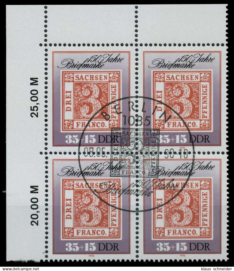 DDR 1990 Nr 3330 ESST Zentrisch Gestempelt VIERERBLOCK ECKE- X02C37A - Oblitérés