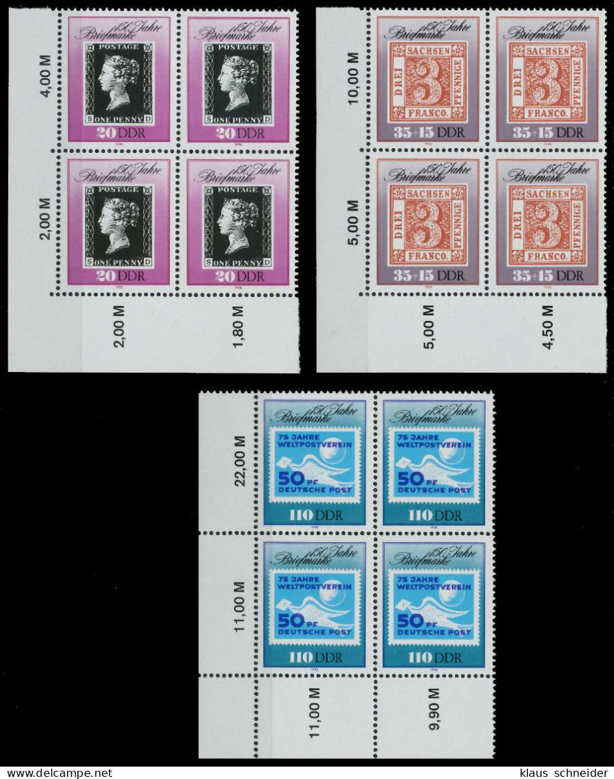 DDR 1990 Nr 3329-3331 Postfrisch VIERERBLOCK ECKE-ULI X02C3A2 - Ungebraucht