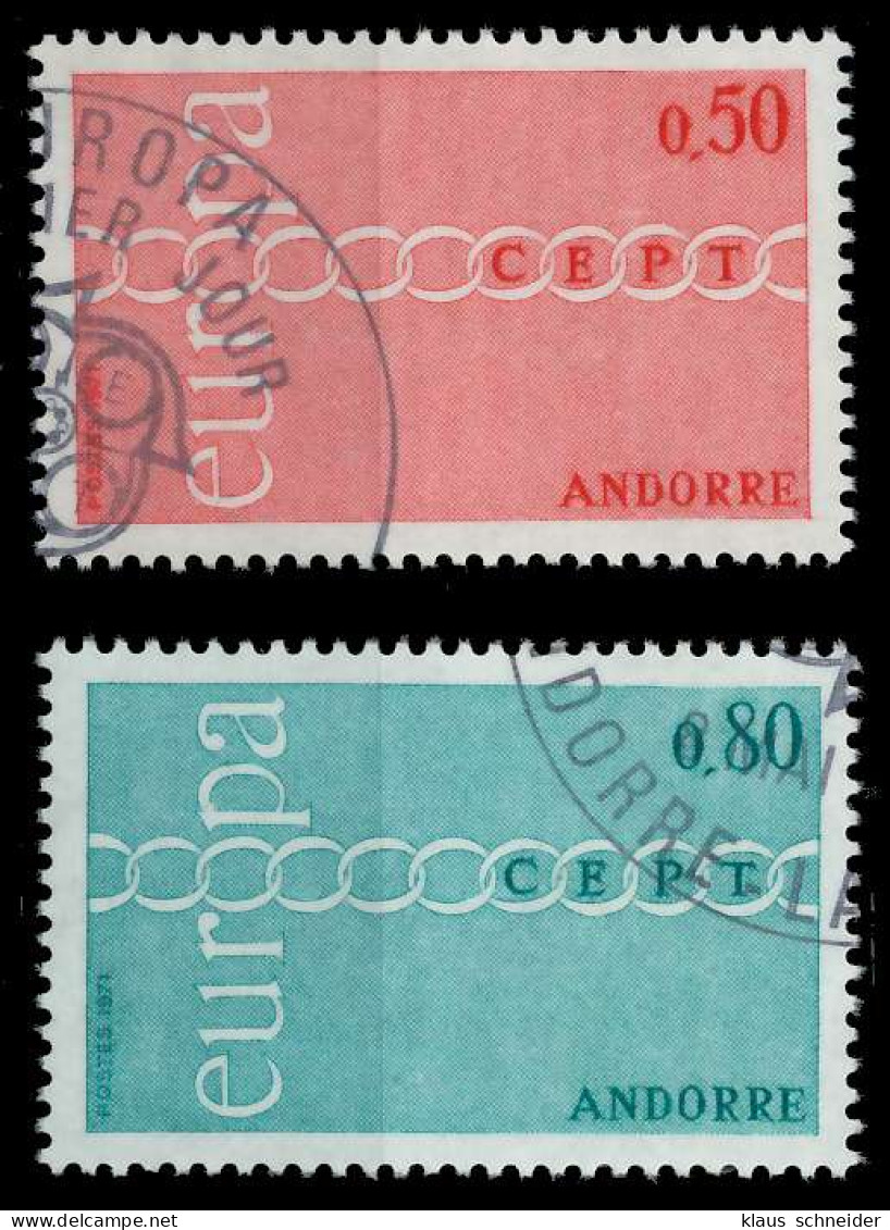 ANDORRA (FRANZ. POST) 1971 Nr 232-233 Gestempelt X02C696 - Oblitérés