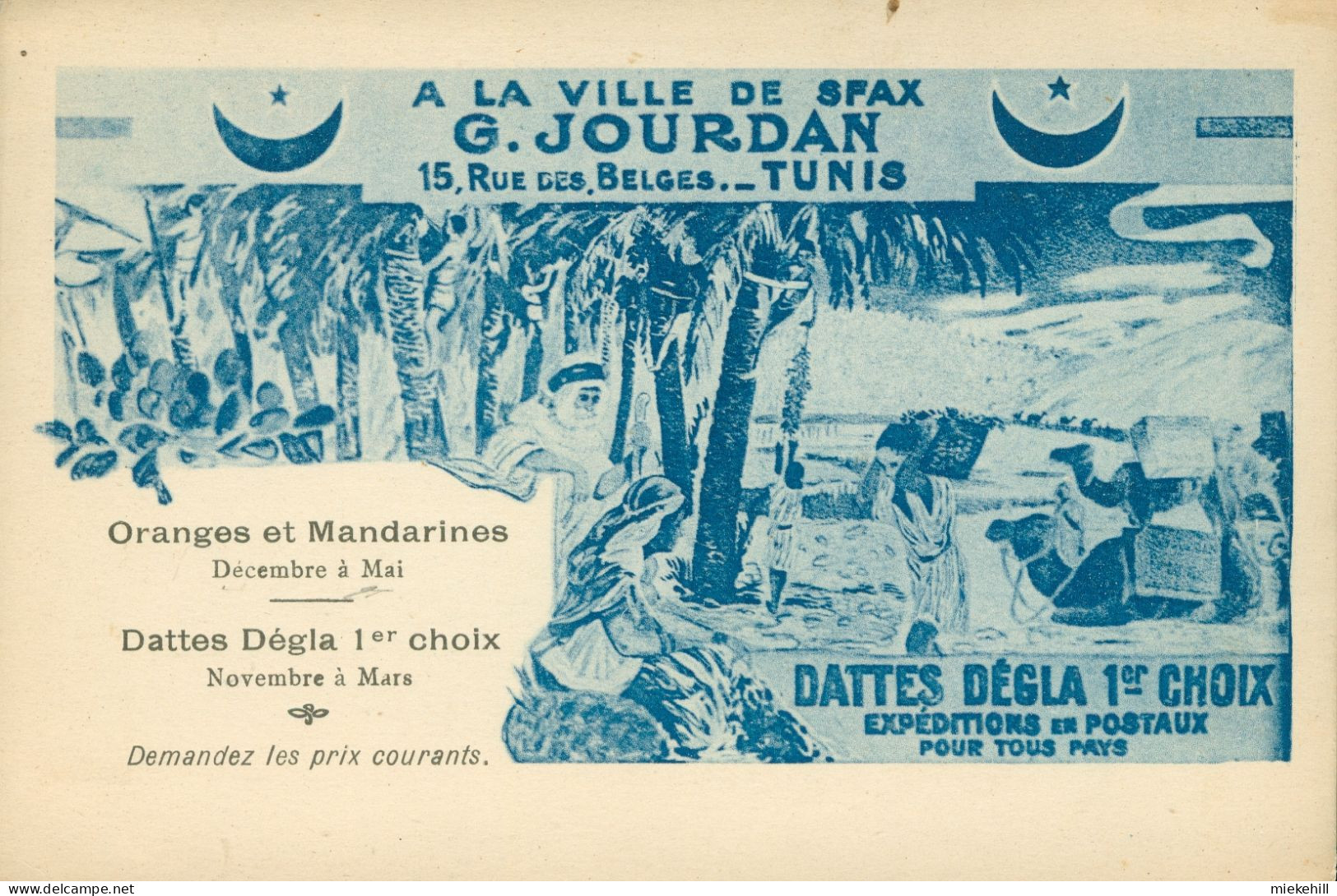 TUNIS-A LA VILLE DE SFAX-G.JOURDAN-ORANGES ET MANDARINES-DATTES DEGLA - Tunisie