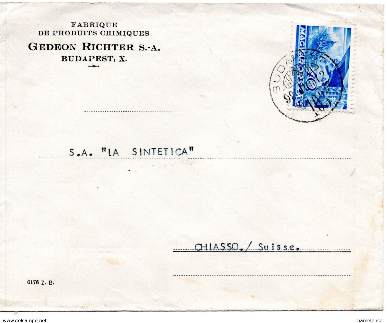 79002 - Ungarn - 1936 - 40f EF A Bf BUDAPEST -> Schweiz - Lettres & Documents