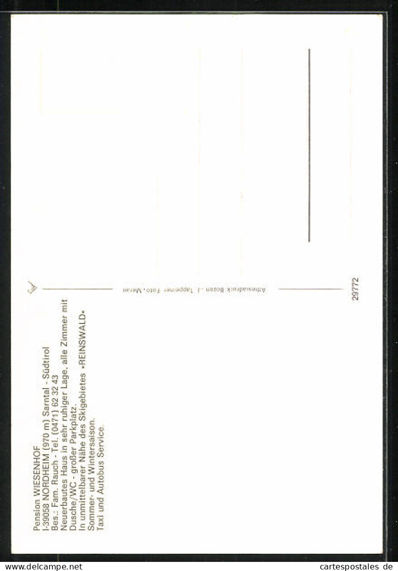 Cartolina Nordheim, Pension Wiesenhof  - Andere & Zonder Classificatie