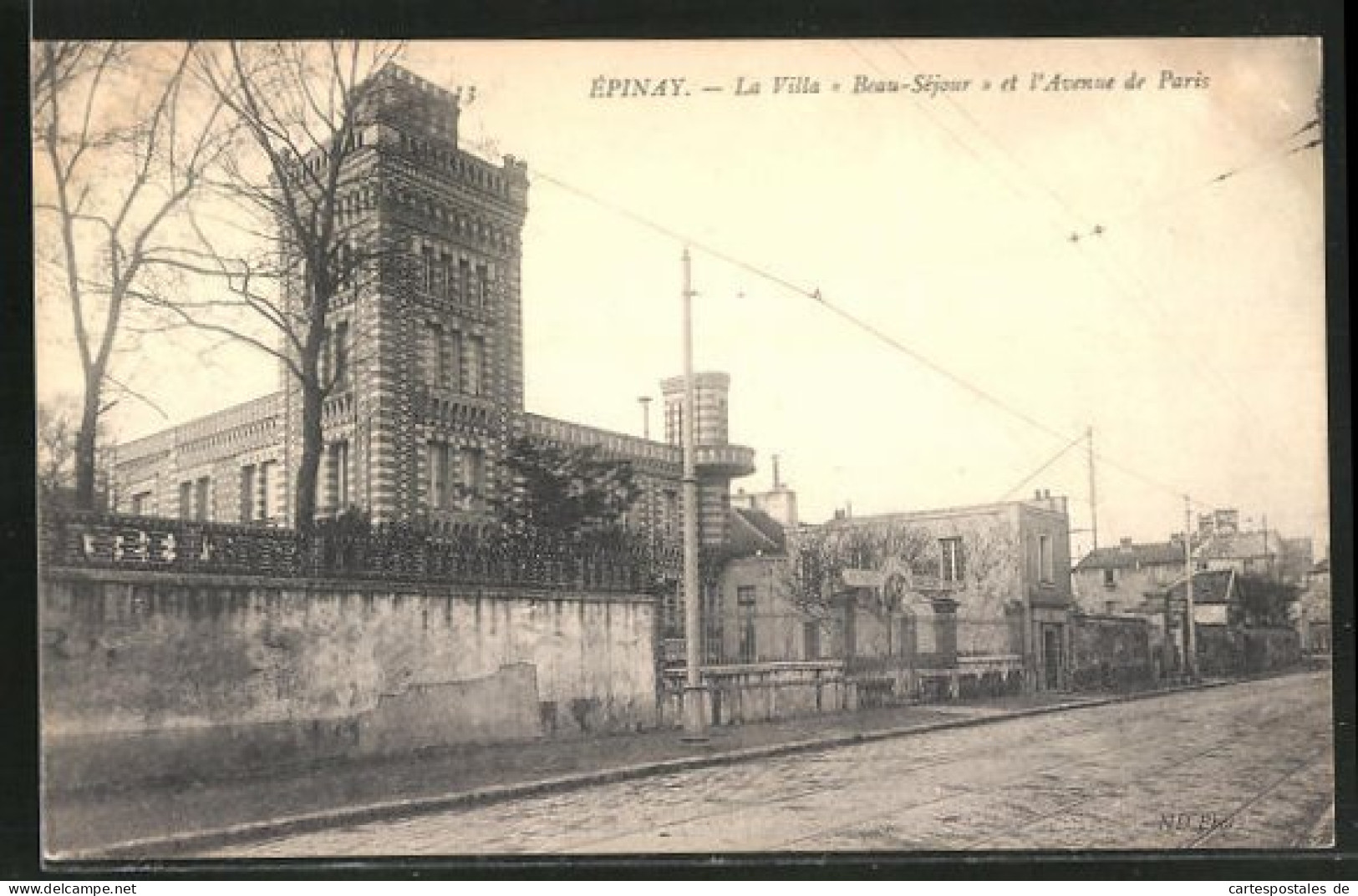 CPA Epinay, La Villa Beau-Sejour, Et L'Avenue De Paris  - Other & Unclassified