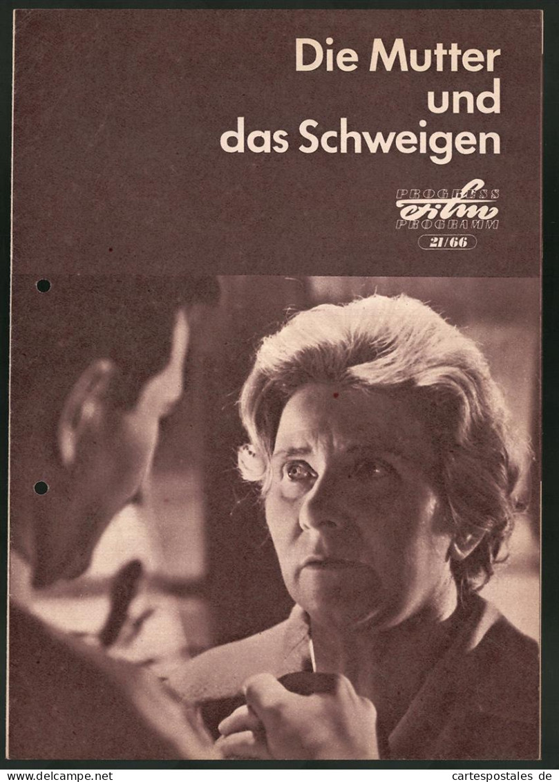 Filmprogramm PFP Nr. 21 /66, Die Mutter Und Das Schweigen, Erika Dunkelmann, Manfred Borges, Regie: Wolfgang Luderer  - Magazines
