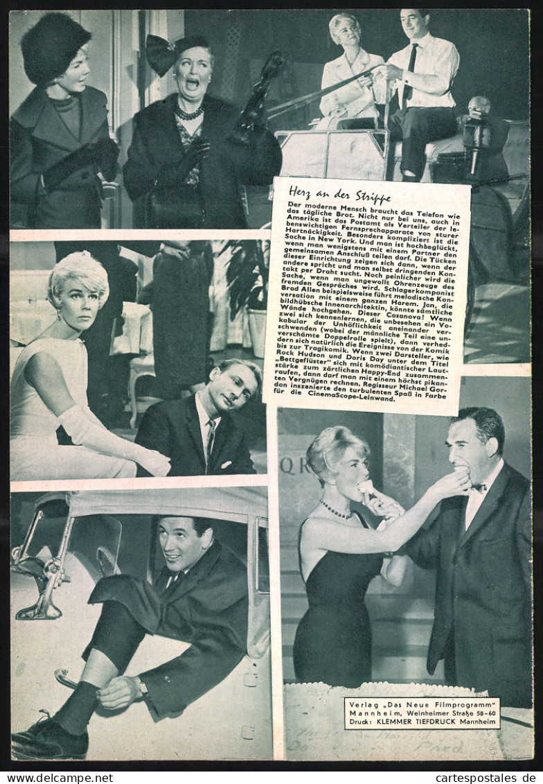 Filmprogramm DNF, Bettgeflüster, Rock Hudson, Doris Day, Tony Randall, Regie: Michael Gordon  - Magazines