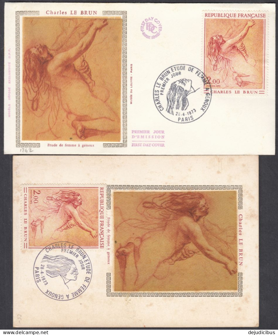 FRANCE - 1973 - Busta E Cartolina FDC Affrancate Con Yvert 1742 - 1970-1979