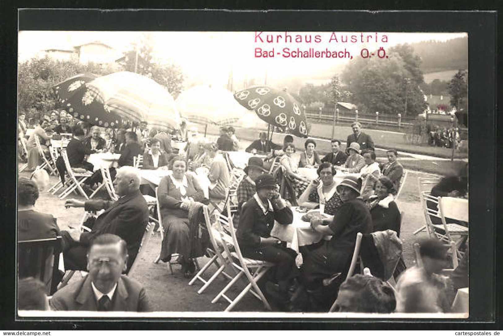 Foto-AK Bad Schallerbach, Cafe Kurhaus Austria, Besucher Auf Der Terrasse  - Autres & Non Classés