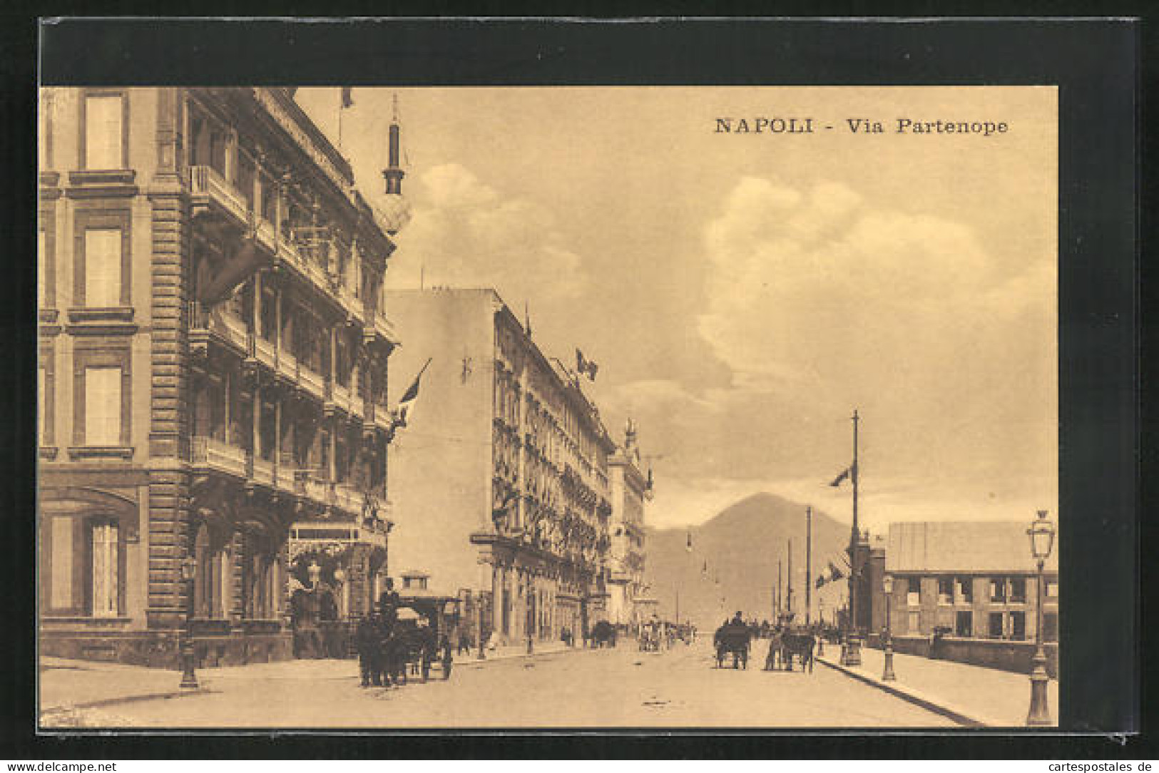 Cartolina Napoli, Via Partenope, Strassenpartie  - Napoli (Naples)