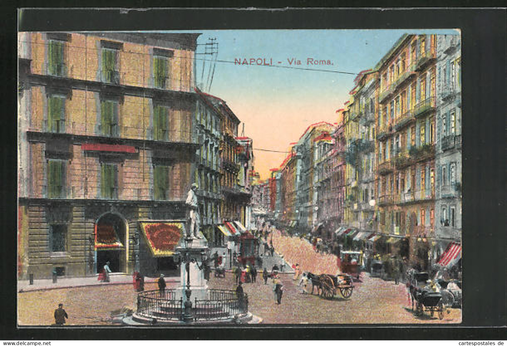 Cartolina Napoli, Via Roma  - Napoli (Naples)