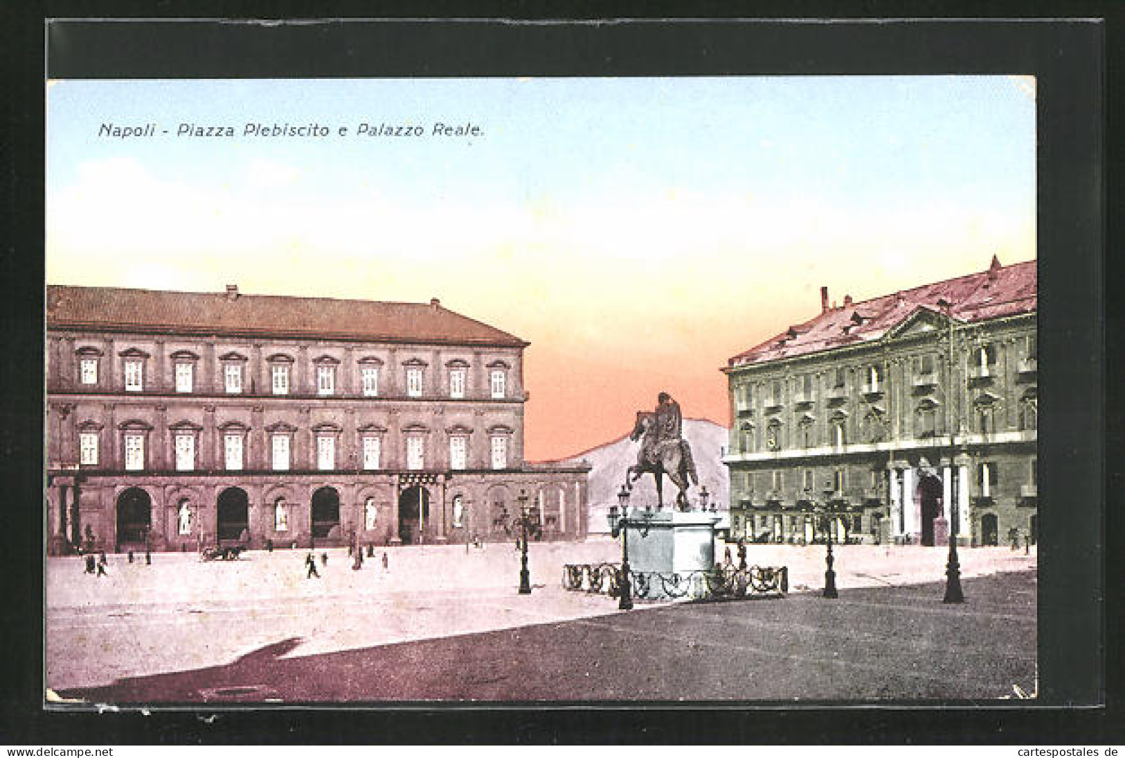 Cartolina Napoli, Piazza Plebiscito E Palazzo Reale  - Napoli (Naples)