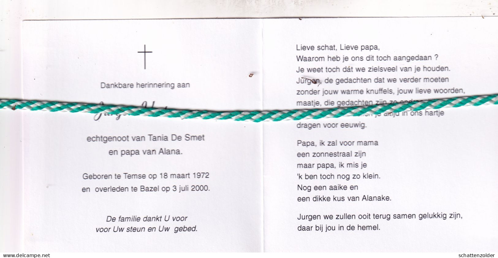 Jurgen Vertongen-De Smet, Temse 1972, Bazel 2000. Foto - Obituary Notices