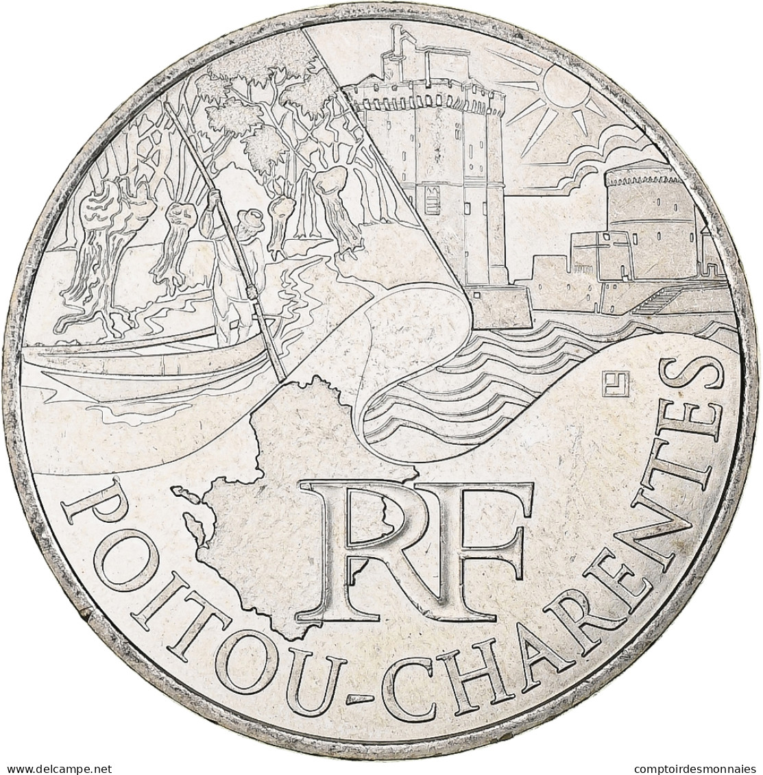 France, 10 Euro, Poitou-Charentes, 2011, MDP, Argent, SPL - France