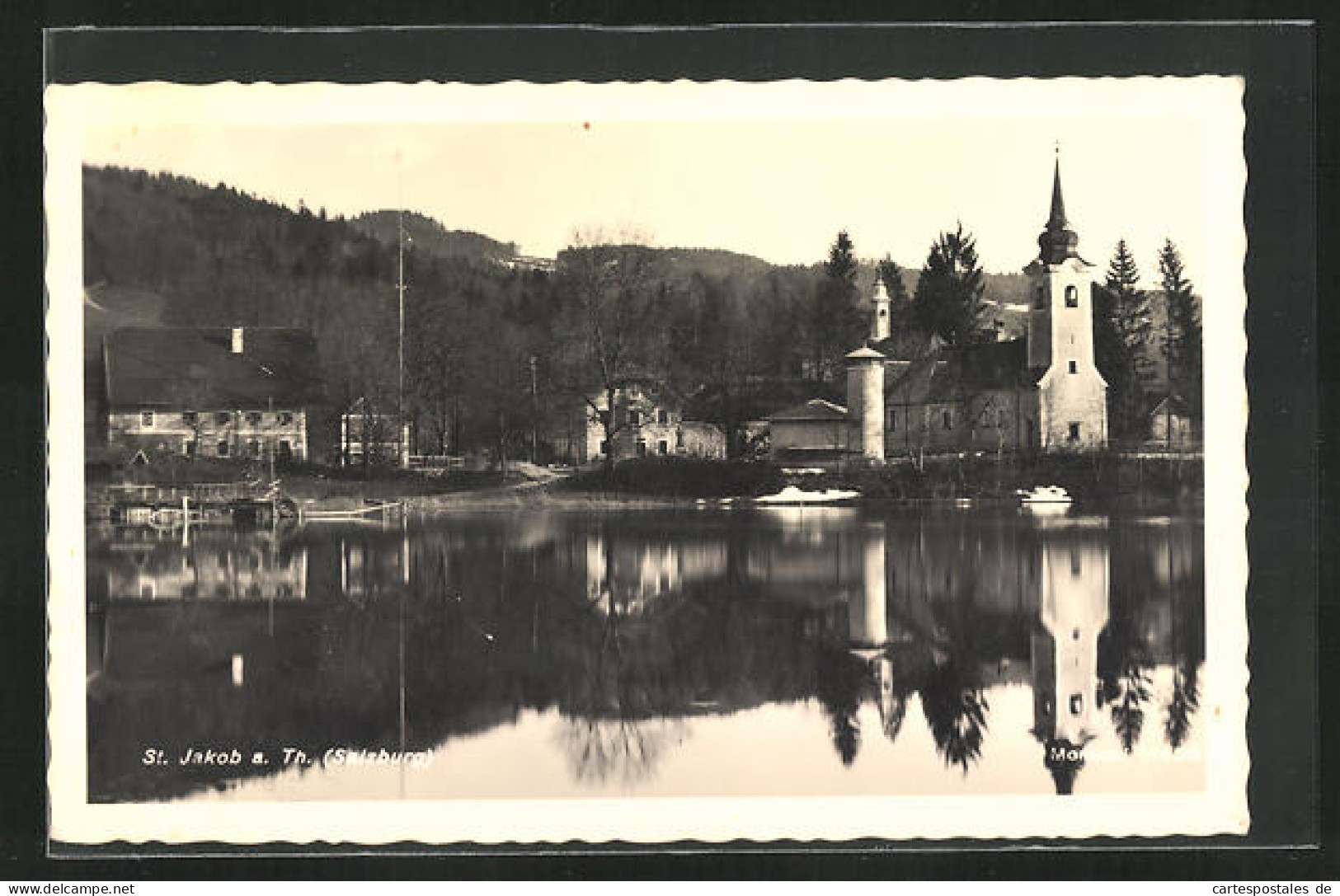 AK St. Jakob A. Th., Ortsansicht über Den Spiegelglatten See  - Autres & Non Classés