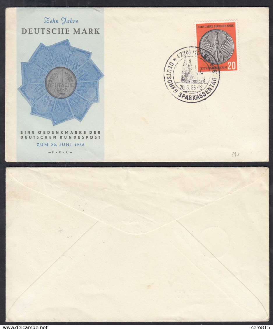 BRD Bund FDC 20.6.1958 10 Jahre Deutsche Mark    (32690 - Sonstige & Ohne Zuordnung