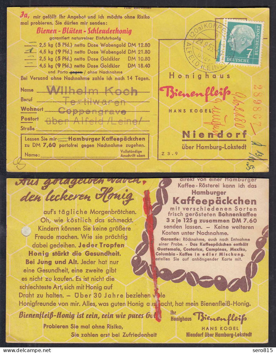 Koppengrave über Alfeld Leine Landpost Überstempel Auf Karte 1955   (32688 - Other & Unclassified